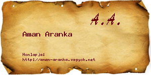 Aman Aranka névjegykártya